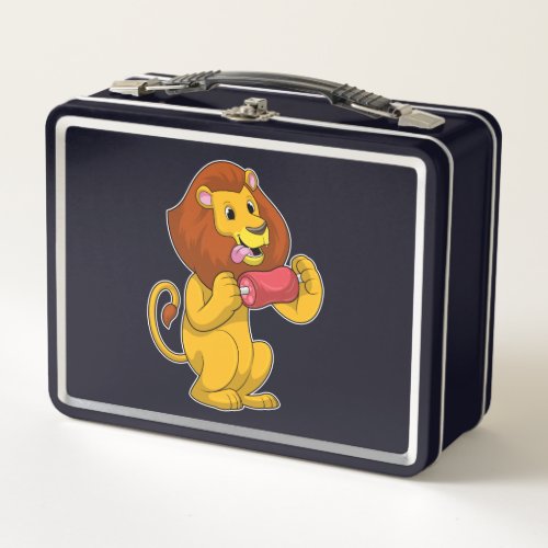 Lion with Meat Metal Lunch Box