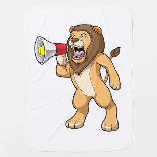 Lion with Microphone Baby Blanket
