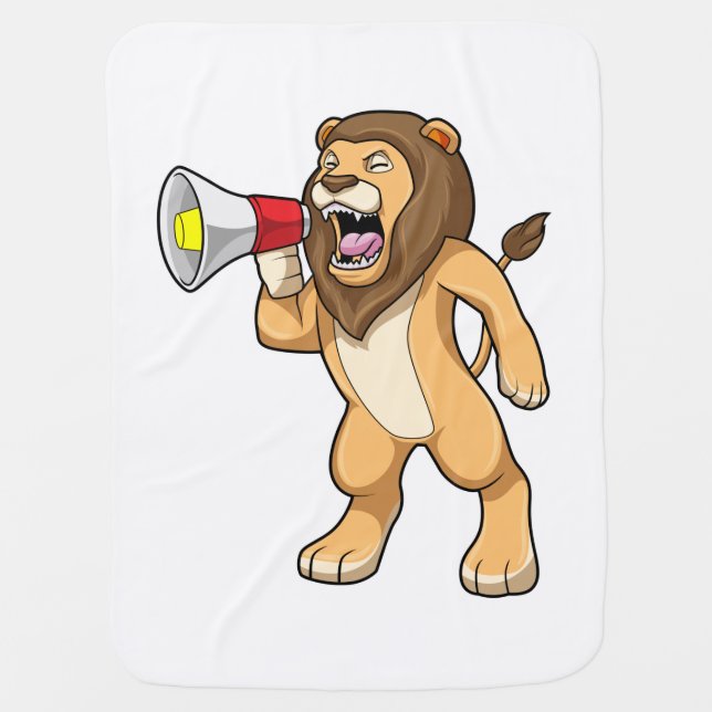 Lion with Microphone Baby Blanket (Front)