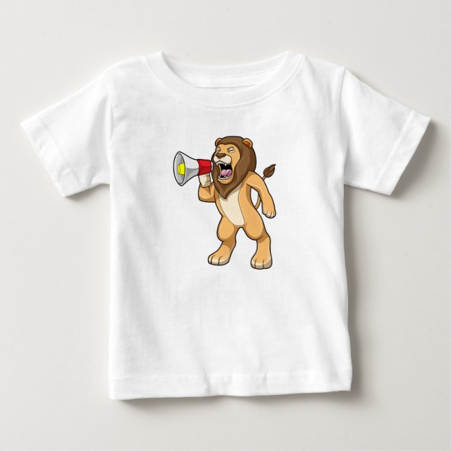 Lion with Microphone Baby T-Shirt (Front)