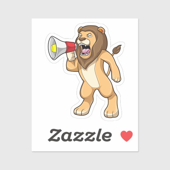 Lion with Microphone Sticker (Sheet)