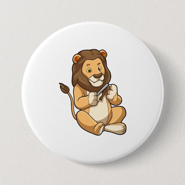 Lion with Nail arrows Button (Front)