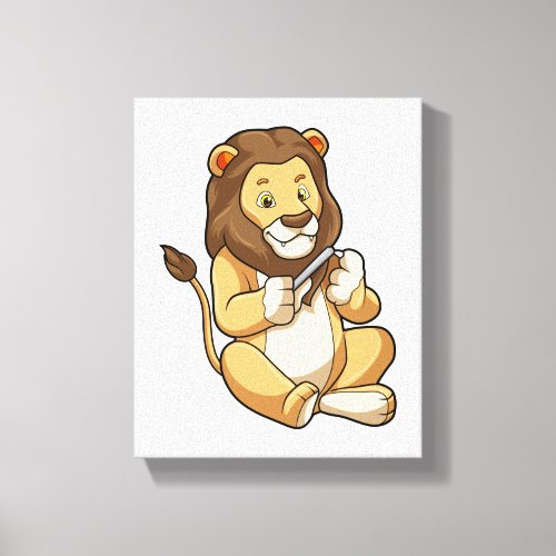 Lion with Nail arrows Canvas Print