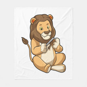 Lion with Nail arrows Fleece Blanket