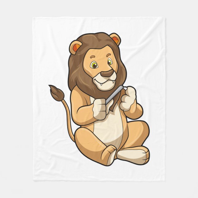 Lion with Nail arrows Fleece Blanket (Front)