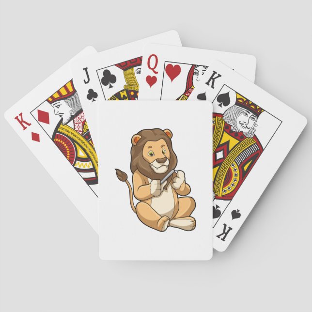 Lion with Nail arrows Poker Cards (Back)