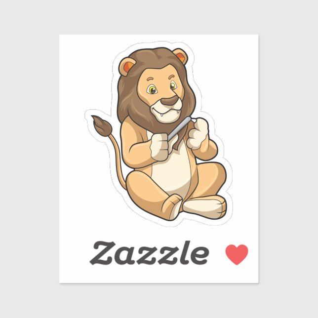 Lion with Nail arrows Sticker (Sheet)