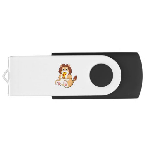 Lion with Piece of Salami PizzaPNG Flash Drive