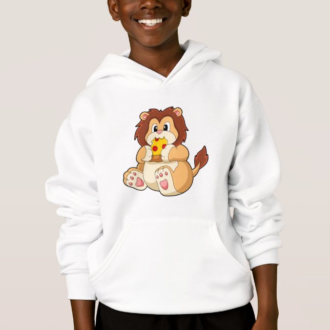 Lion with Piece of Salami Pizza.PNG Hoodie (Front)