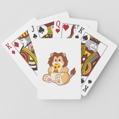 Lion with Piece of Salami PizzaPNG Playing Cards