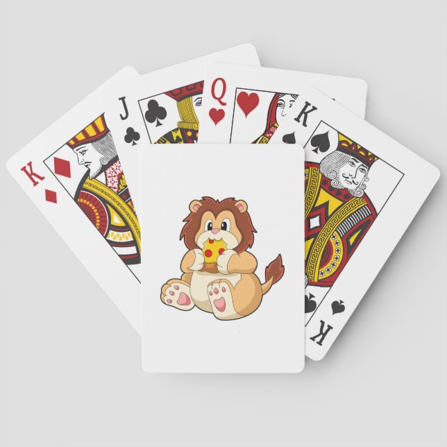 Lion with Piece of Salami Pizza.PNG Poker Cards (Back)