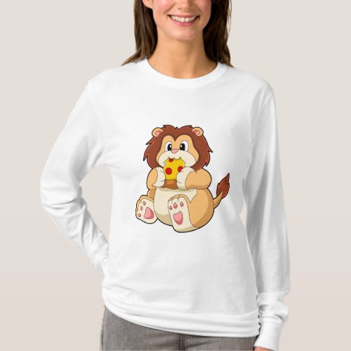 Lion with Piece of Salami PizzaPNG T_Shirt