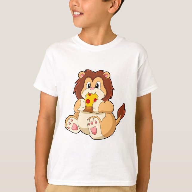 Lion with Piece of Salami Pizza.PNG T-Shirt (Front)