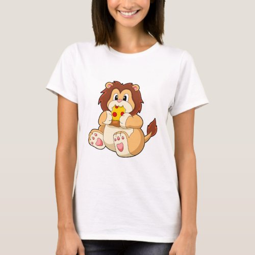 Lion with Piece of Salami PizzaPNG T_Shirt