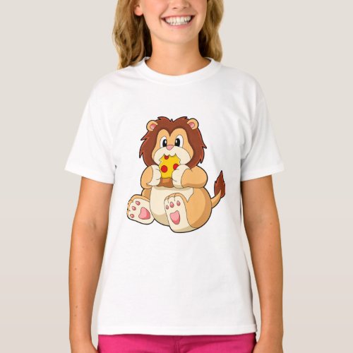 Lion with Piece of Salami PizzaPNG T_Shirt