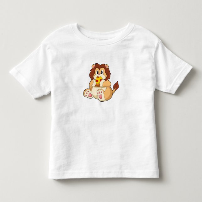 Lion with Piece of Salami Pizza.PNG Toddler T-shirt (Front)