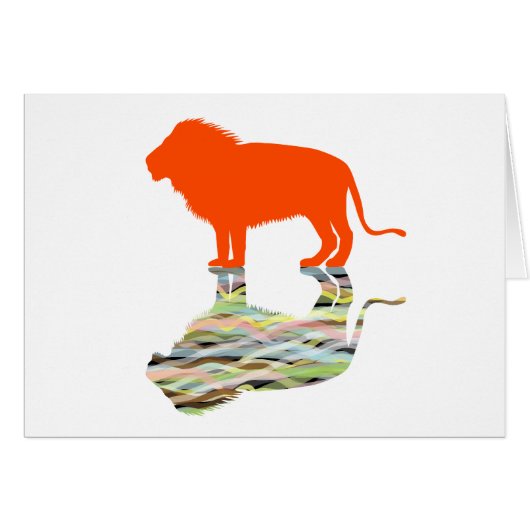 Lion with Reflection (Orange) (Front Horizontal)