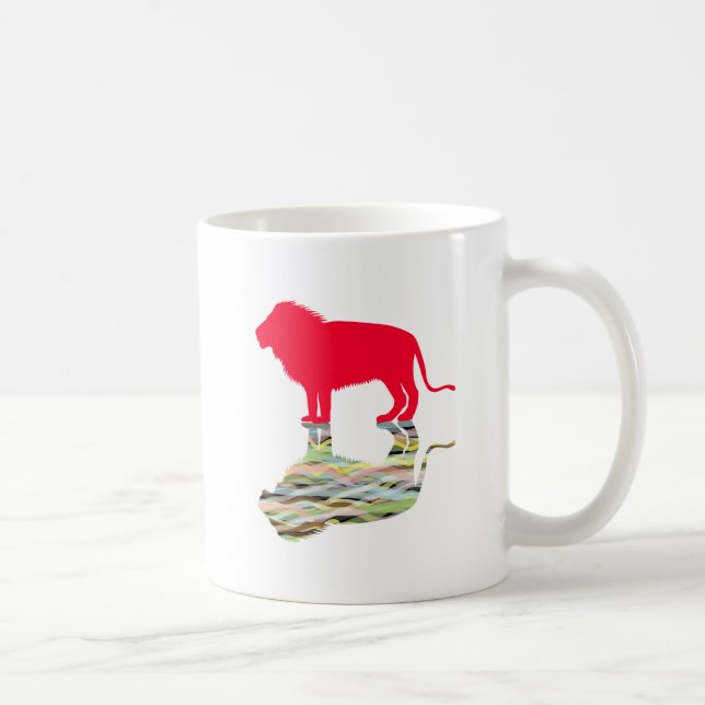 Lion with Reflection (Red) Coffee Mug (Right)