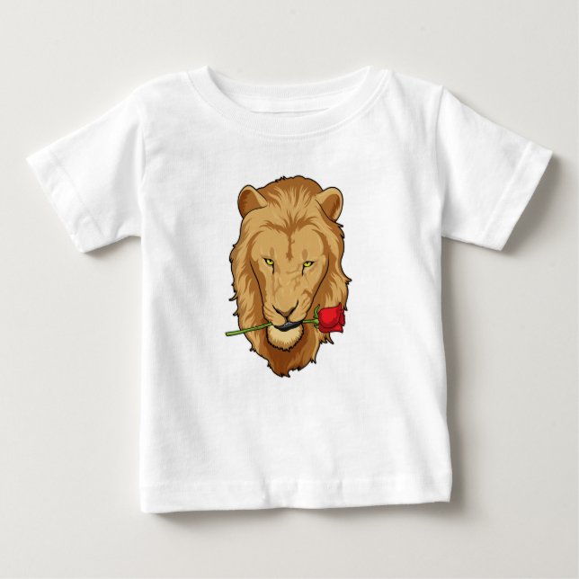 Lion with Rose Baby T-Shirt (Front)