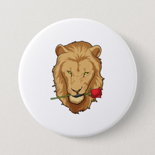 Lion with Rose Button