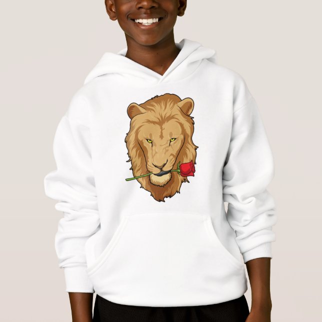Lion with Rose Hoodie (Front)