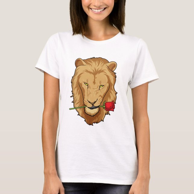 Lion with Rose T-Shirt (Front)