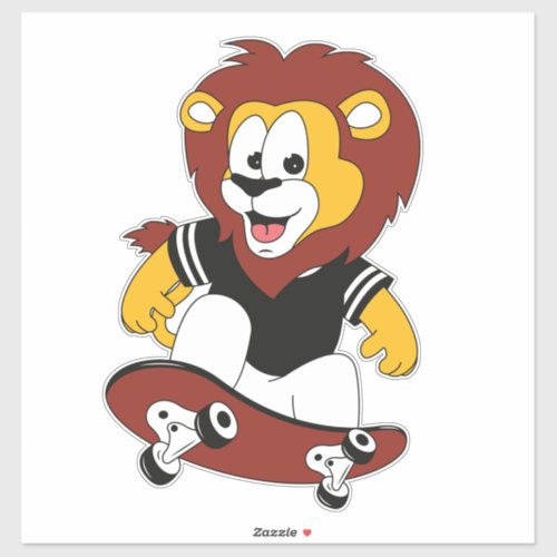 lion with skateboard sticker