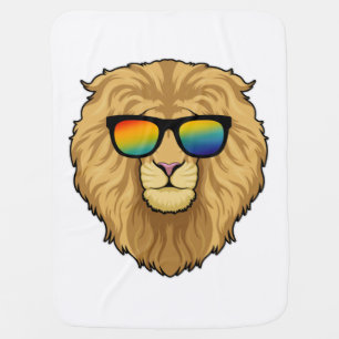 Lion with Sunglasses Baby Blanket
