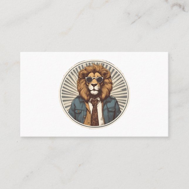 Lion with sunglasses business card (Front)