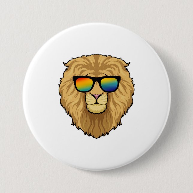 Lion with Sunglasses Button (Front)