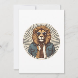 Lion with sunglasses holiday card
