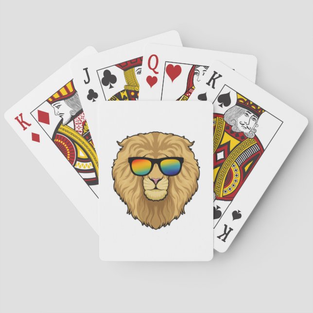 Lion with Sunglasses Poker Cards (Back)