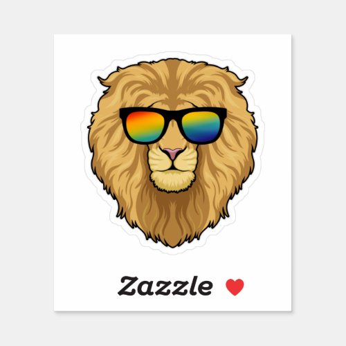 Lion with Sunglasses Sticker