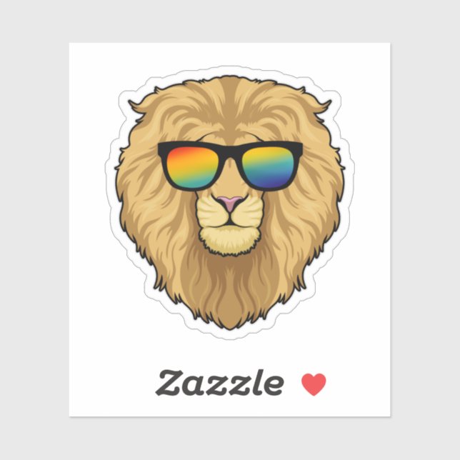 Lion with Sunglasses Sticker (Sheet)