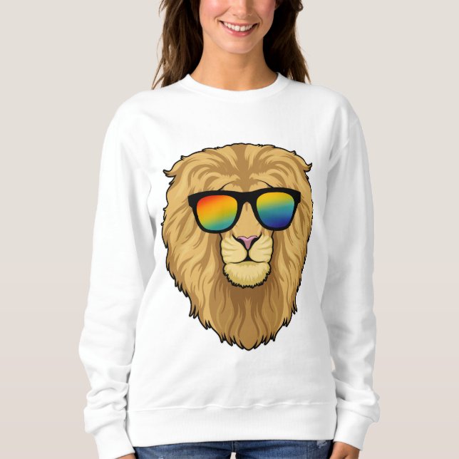 Lion with Sunglasses Sweatshirt (Front)