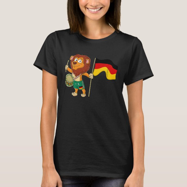 Lion with the Germany flag T-Shirt (Front)