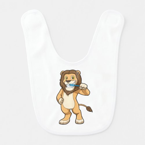 Lion with Toothbrush Baby Bib