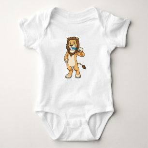 Lion with Toothbrush Baby Bodysuit