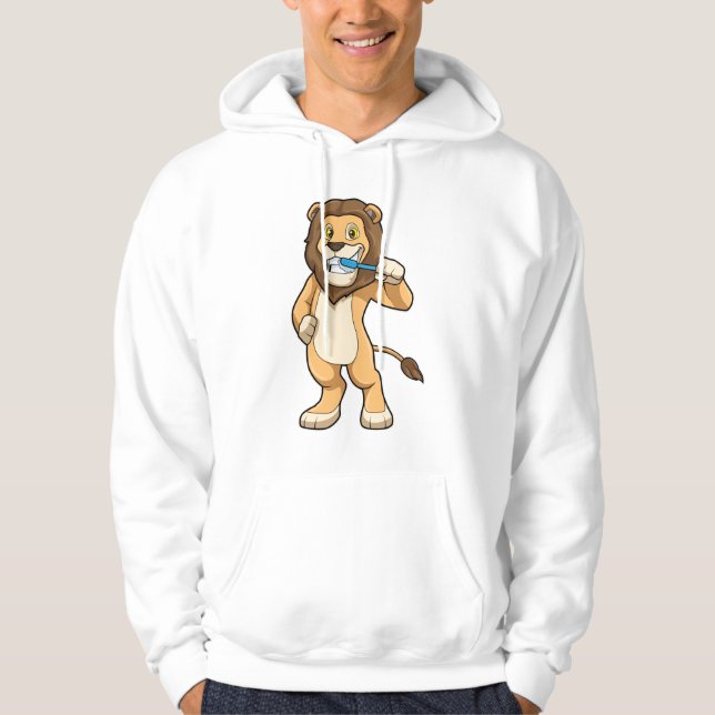 Lion with Toothbrush Hoodie (Front)