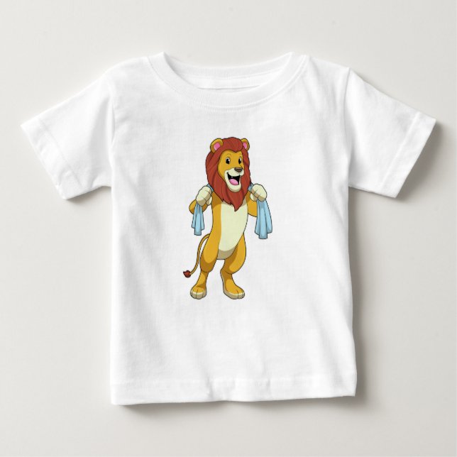 Lion with Towel for Shower Baby T-Shirt (Front)