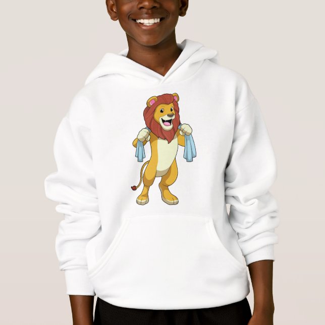 Lion with Towel for Shower Hoodie (Front)