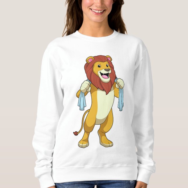 Lion with Towel for Shower Sweatshirt (Front)