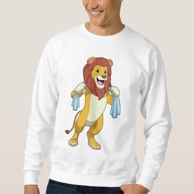 Lion with Towel for Shower Sweatshirt (Front)