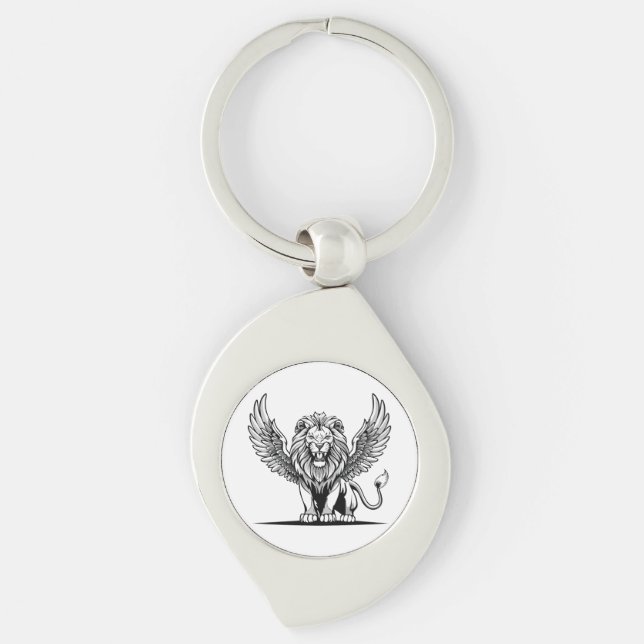 Lion with wings keychain (Front)
