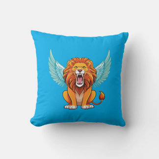 Lion with wings throw pillow