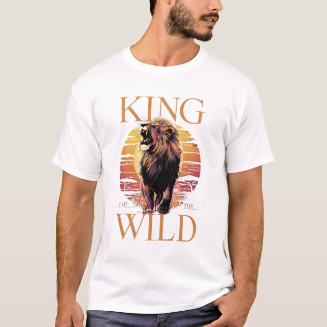 Lion With Words: King of the Wild (b) T-Shirt (Front)
