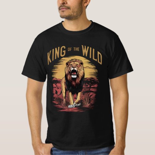Lion With Words King of the Wild T_Shirt
