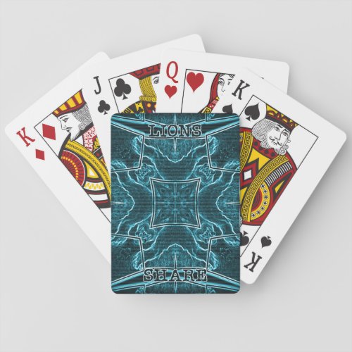 Lion wits playing cards