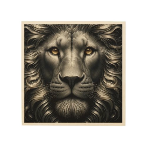 Lion Wood Wall Art