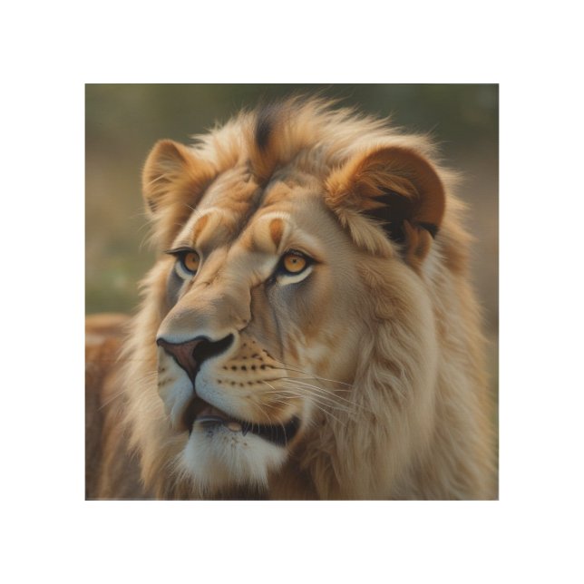 Lion Wood Wall Art (Front)